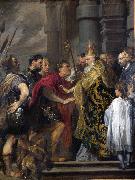 Anthony Van Dyck Saint Ambrose barring Theodosius I from Milan Cathedral oil